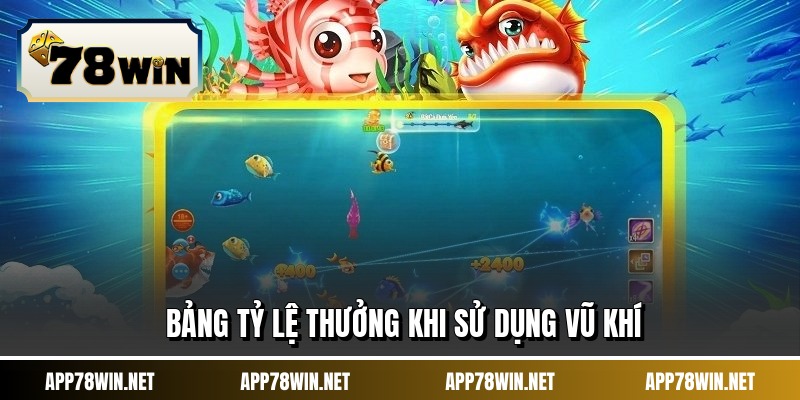 Bảng tỷ lệ thưởng khi sử dụng vũ khí