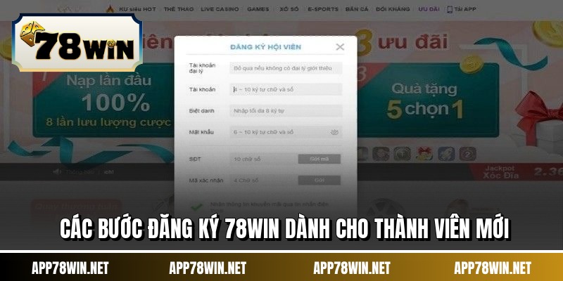 Các bước đăng ký 78WIN dành cho thành viên mới